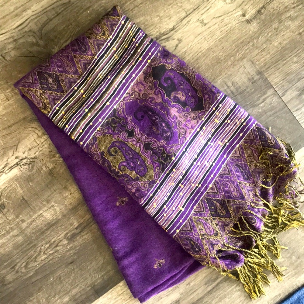 Vintage Purple sequin pashmina scarf
